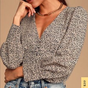 Lulus cheetah blouse size M
